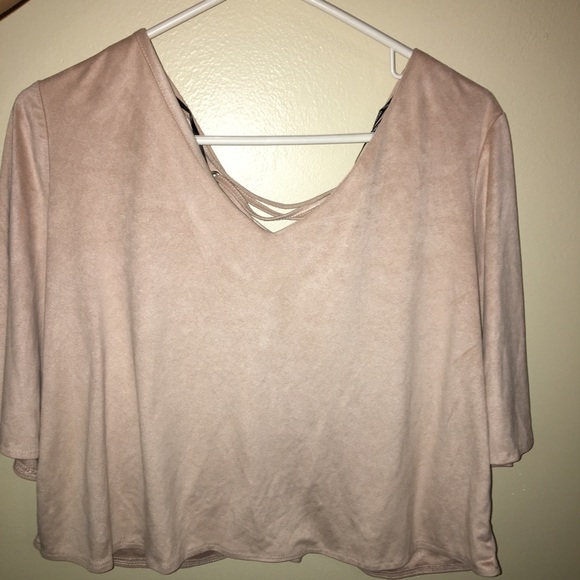 •Forever 21 Faux-suede lace up top• - Picture 2 of 7